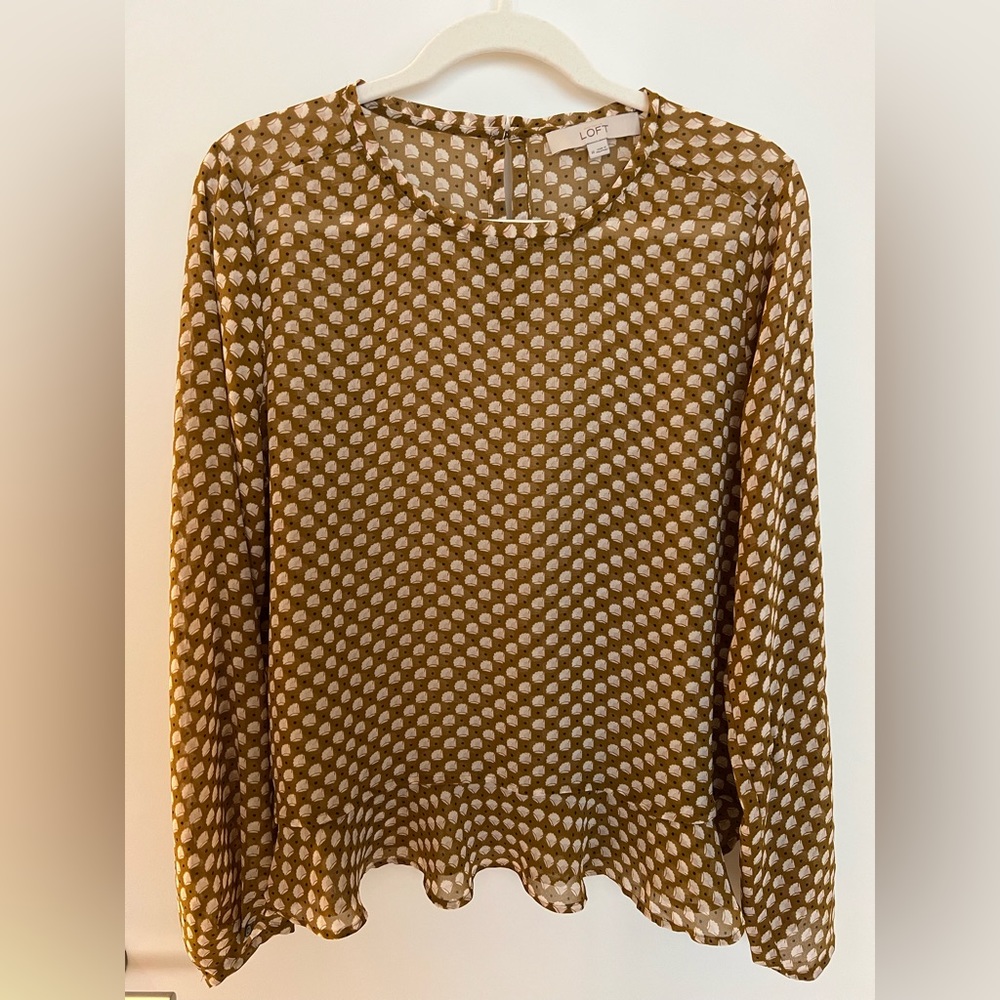 LOFT long sleeve printed top size M